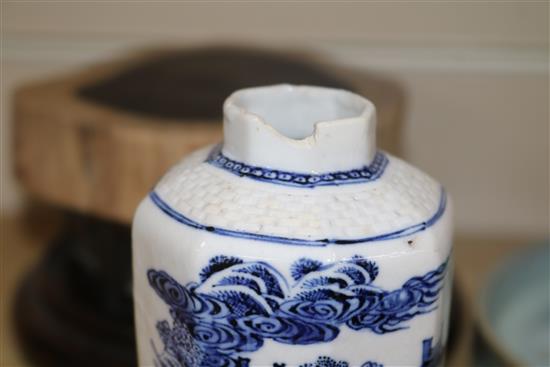 A group of Chinese porcelain and wood stands (10)